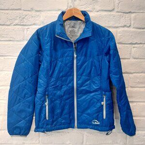 LL Bean Jacket Womens S Petit Blue Primaloft Packaway Lightweight Quilted Puffer
